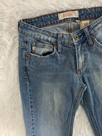 Bongo Embroidered Y2K Flared Denim Jeans (Grösse-XS)