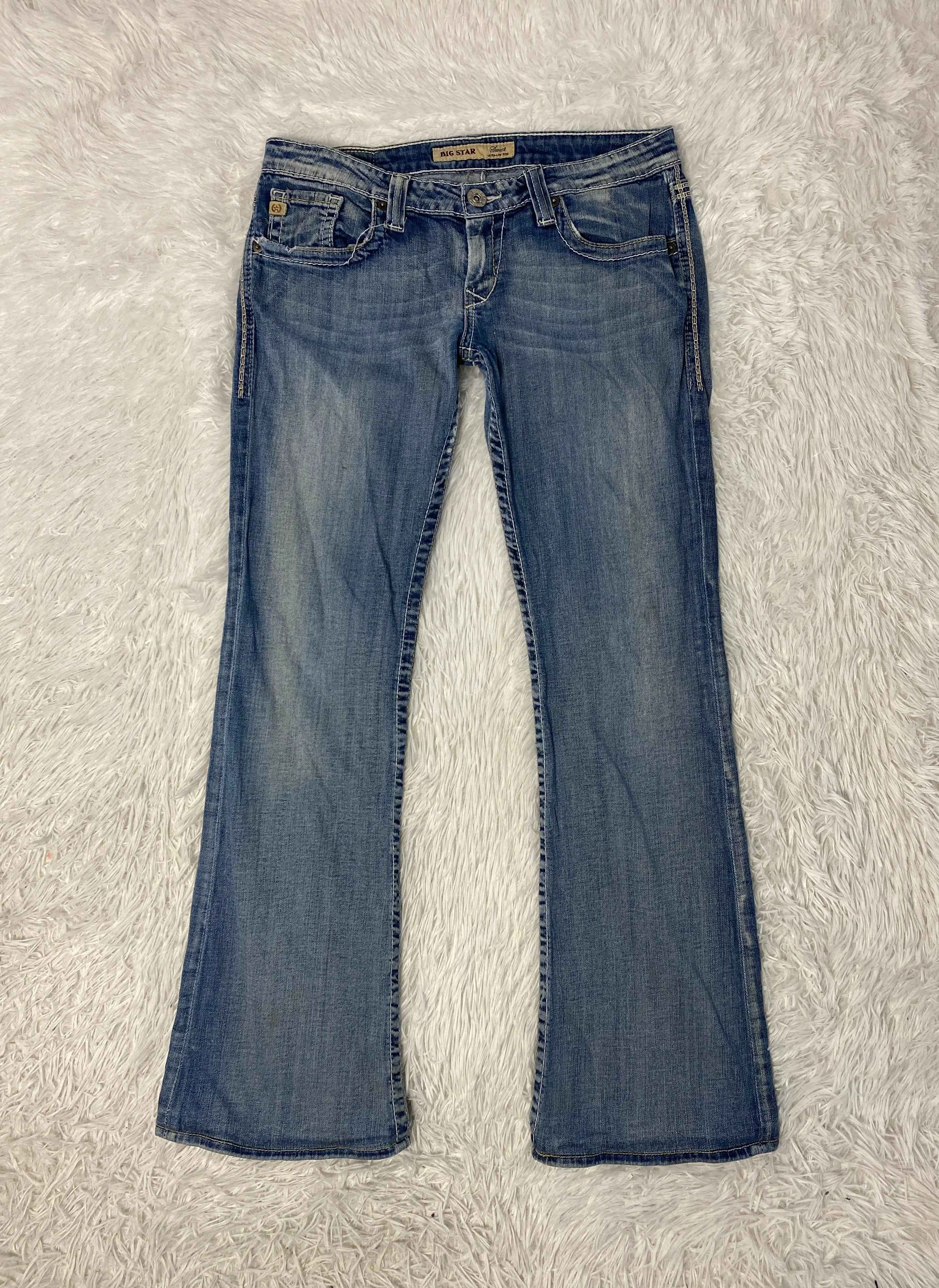 Big Star Embroidered Y2K Flared Denim Jeans (Grösse-L)