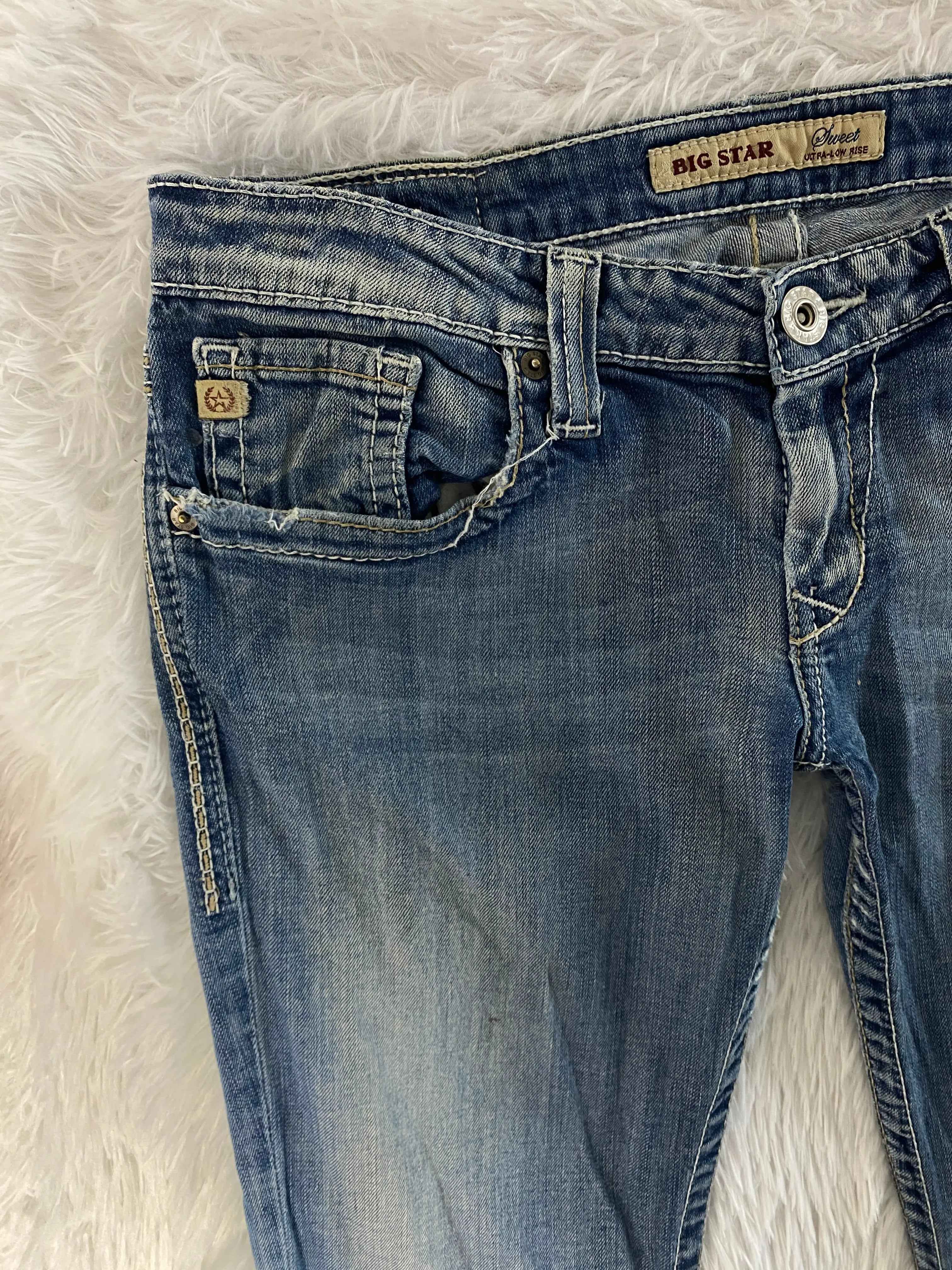 Big Star Embroidered Y2K Flared Denim Jeans (Grösse-L)