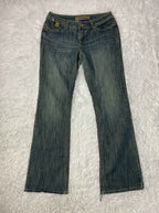 Embroidered Y2K Flared Denim Jeans (Grösse-L)