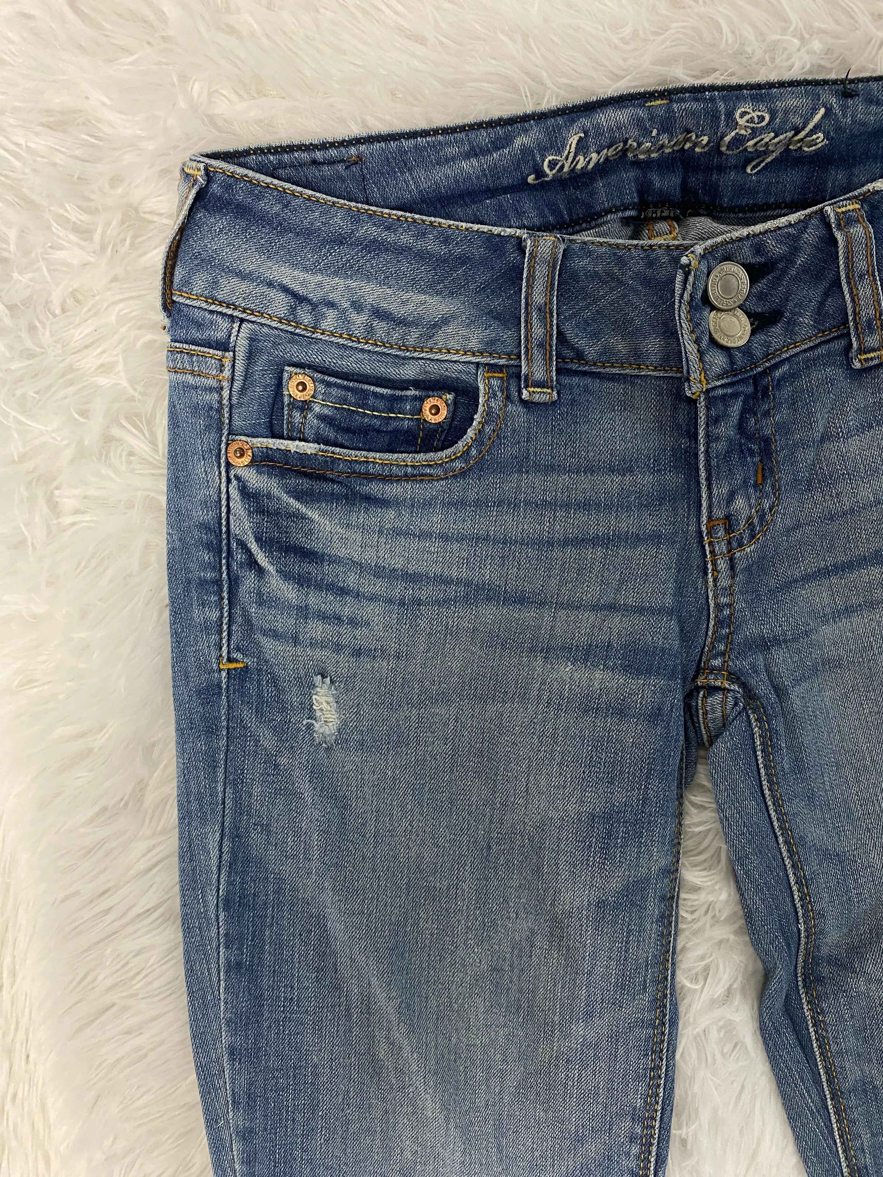 American Eagle Embroidered Y2K Flared Denim Jeans (Grösse-S)