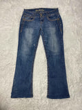 Wallflower Embroidered Y2K Flared Denim Jeans (Grösse-L)