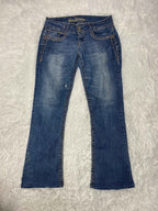 Wallflower Embroidered Y2K Flared Denim Jeans (Grösse-L)
