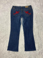 Rocawear Embroidered Y2K Flared Denim Jeans (Grösse-L)