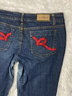 Rocawear Embroidered Y2K Flared Denim Jeans (Grösse-L)