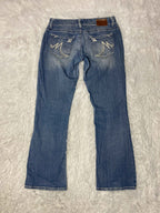 Maurices Embroidered Y2K Flared Denim Jeans (Grösse-M)