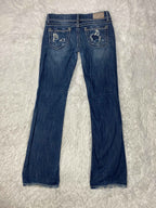 BKE Embroidered Y2K Flared Denim Jeans (Grösse-M)