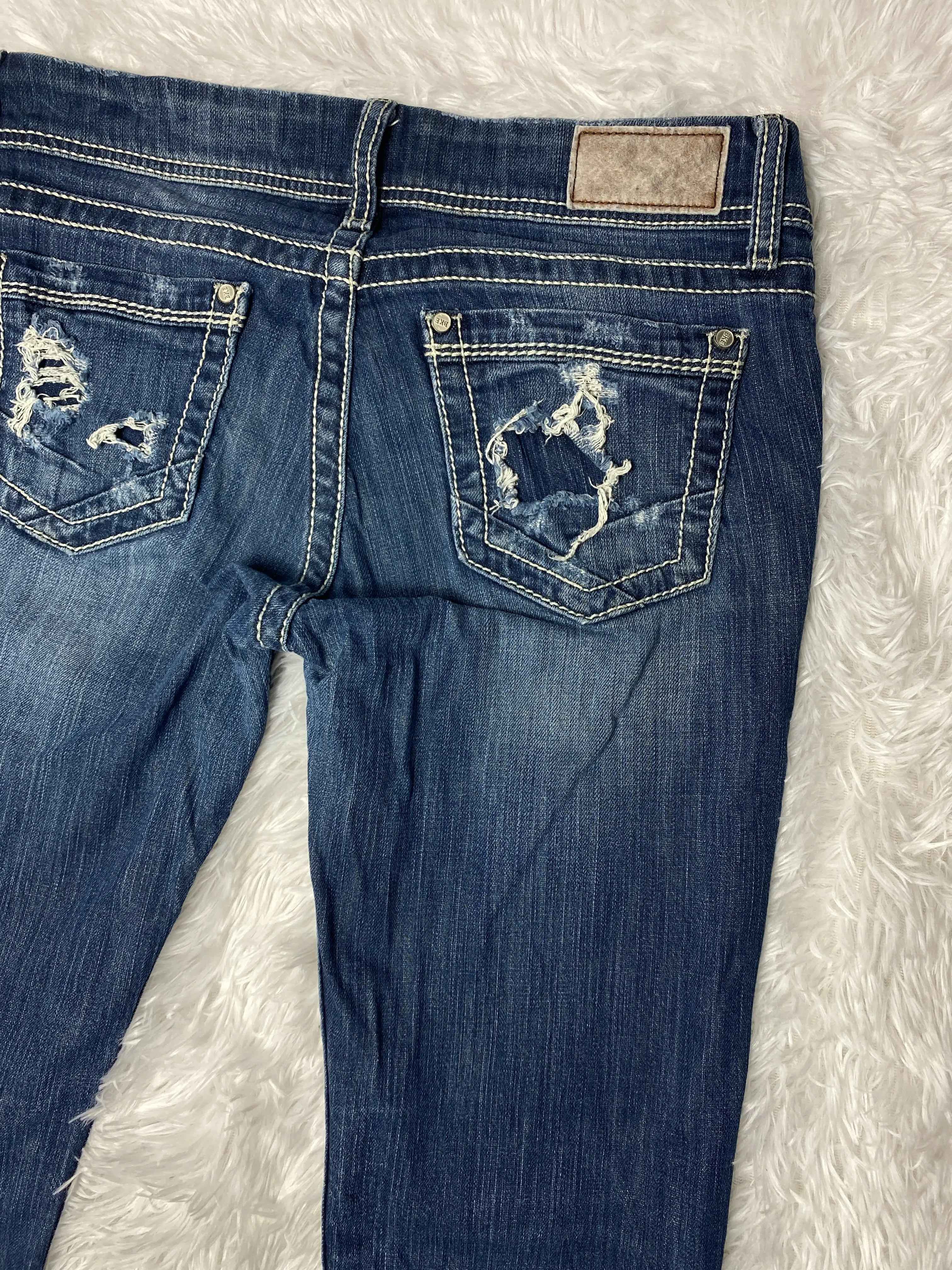 BKE Embroidered Y2K Flared Denim Jeans (Grösse-M)