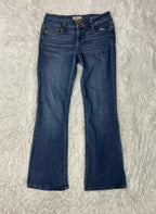 L.e.i Embroidered Y2K Flared Denim Jeans (Grösse-L)