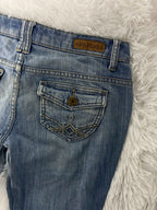 Mudd Embroidered Y2K Flared Denim Jeans (Grösse-M)