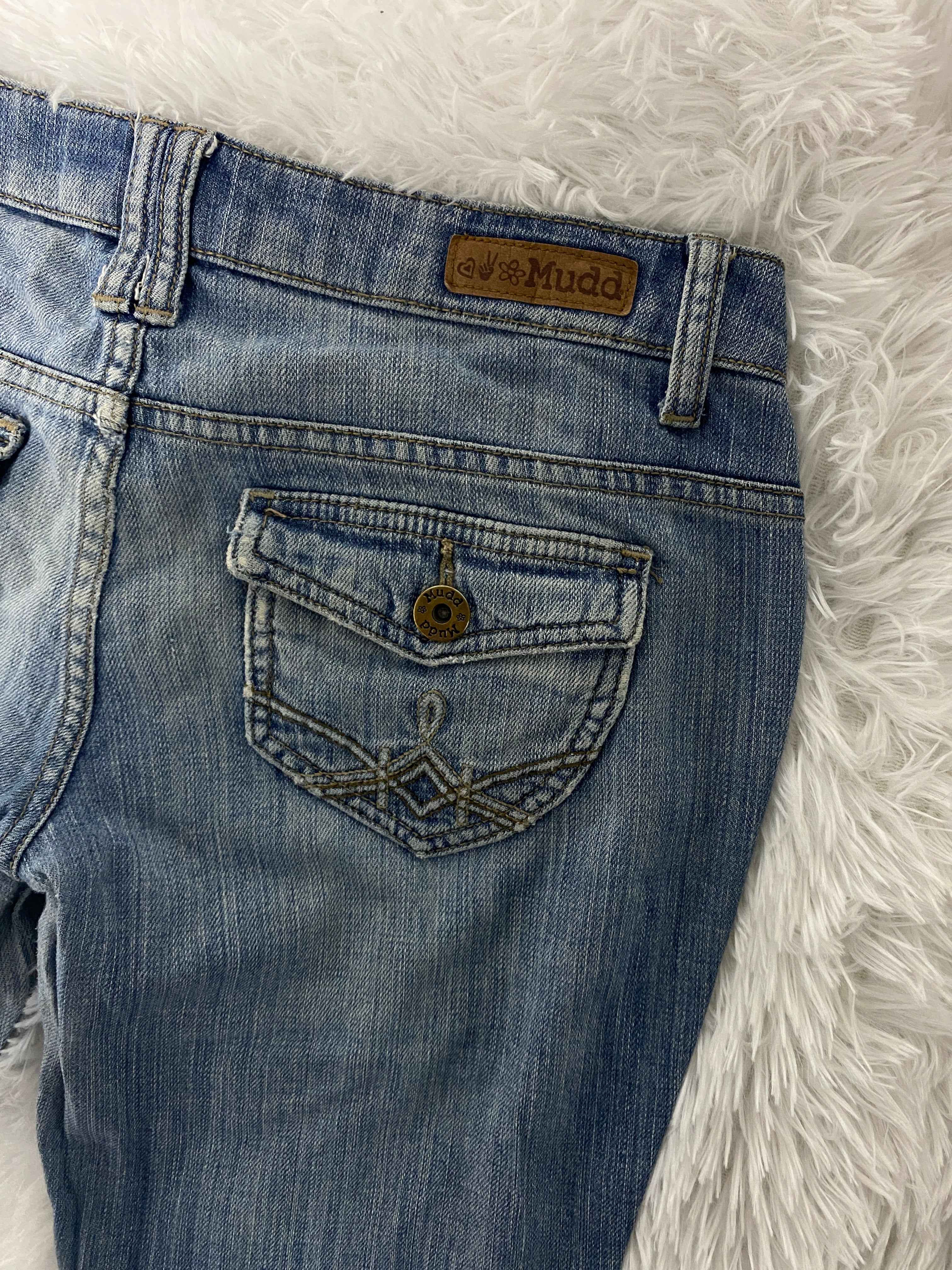 Mudd Embroidered Y2K Flared Denim Jeans (Grösse-M)