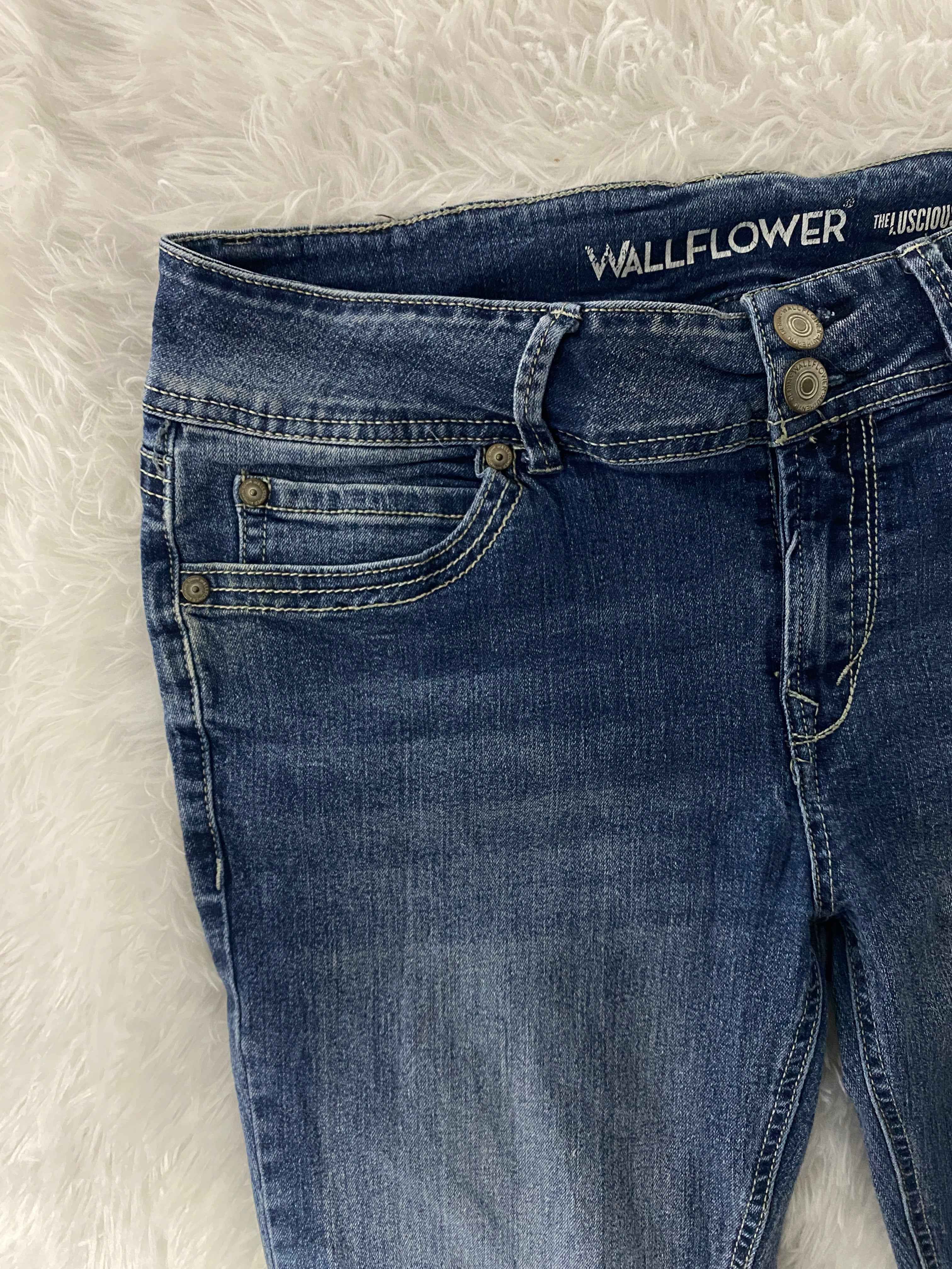 Wallflower Embroidered Y2K Flared Denim Jeans (Grösse-M)