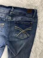 Wallflower Embroidered Y2K Flared Denim Jeans (Grösse-M)