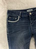 Daytrip Embroidered Y2K Flared Denim Jeans (Grösse-XL)