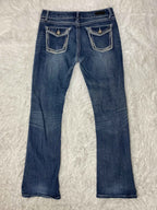 Daytrip Embroidered Y2K Flared Denim Jeans (Grösse-XL)