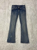 Grace  Embroidered Y2K Flared Denim Jeans (Grösse-M)