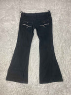 MNX Embroidered Y2K Flared Denim Jeans (Grösse-S)