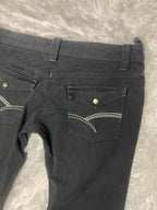 MNX Embroidered Y2K Flared Denim Jeans (Grösse-S)
