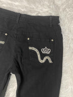 L&S Embroidered Y2K Flared Denim Jeans (Grösse-XS)