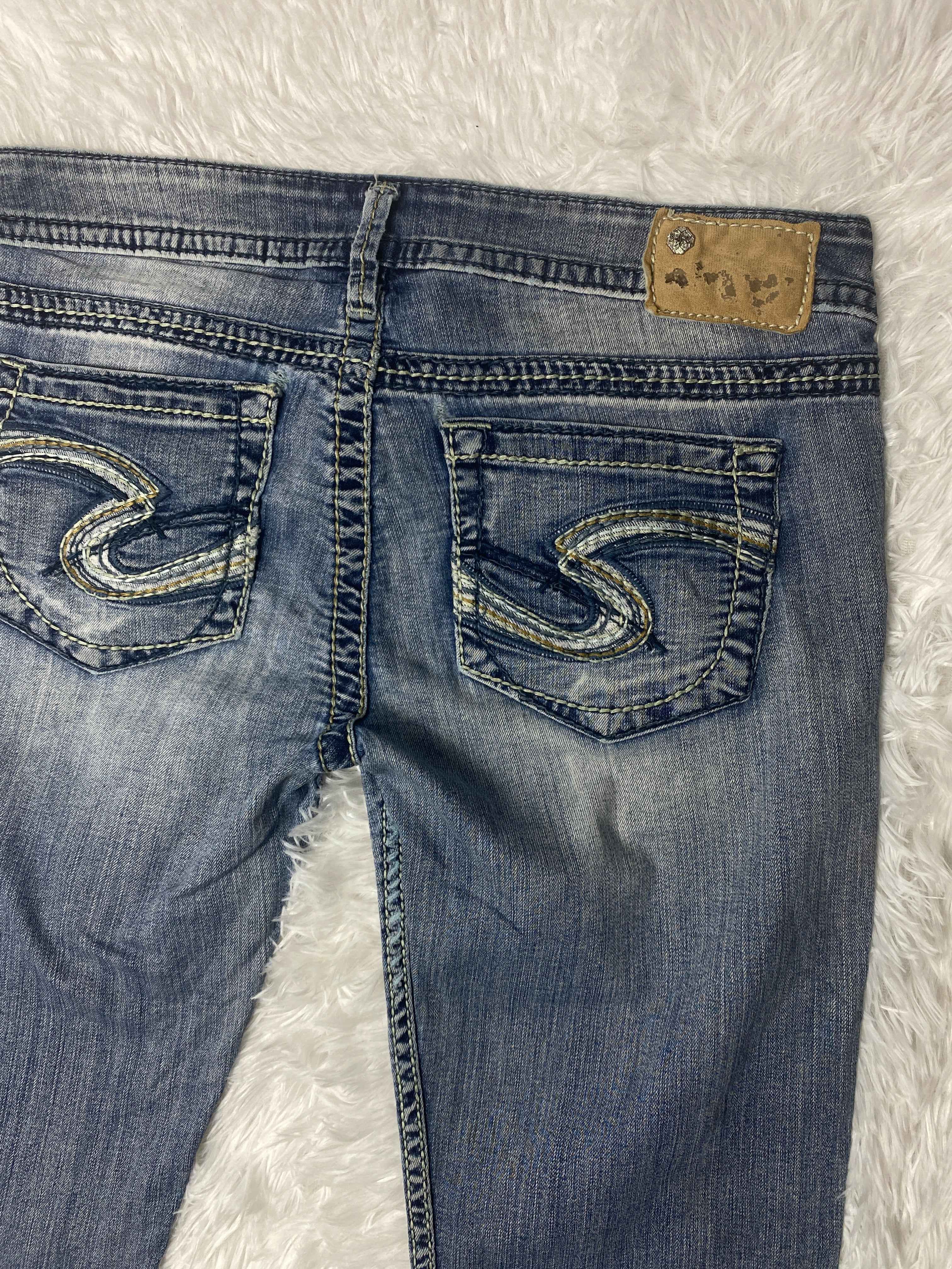 Embroidered Y2K Flared Denim Jeans (Grösse-M)