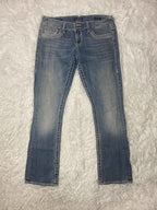 Vigoss Embroidered Y2K Flared Denim Jeans (Grösse-L)
