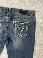 Vigoss Embroidered Y2K Flared Denim Jeans (Grösse-L)