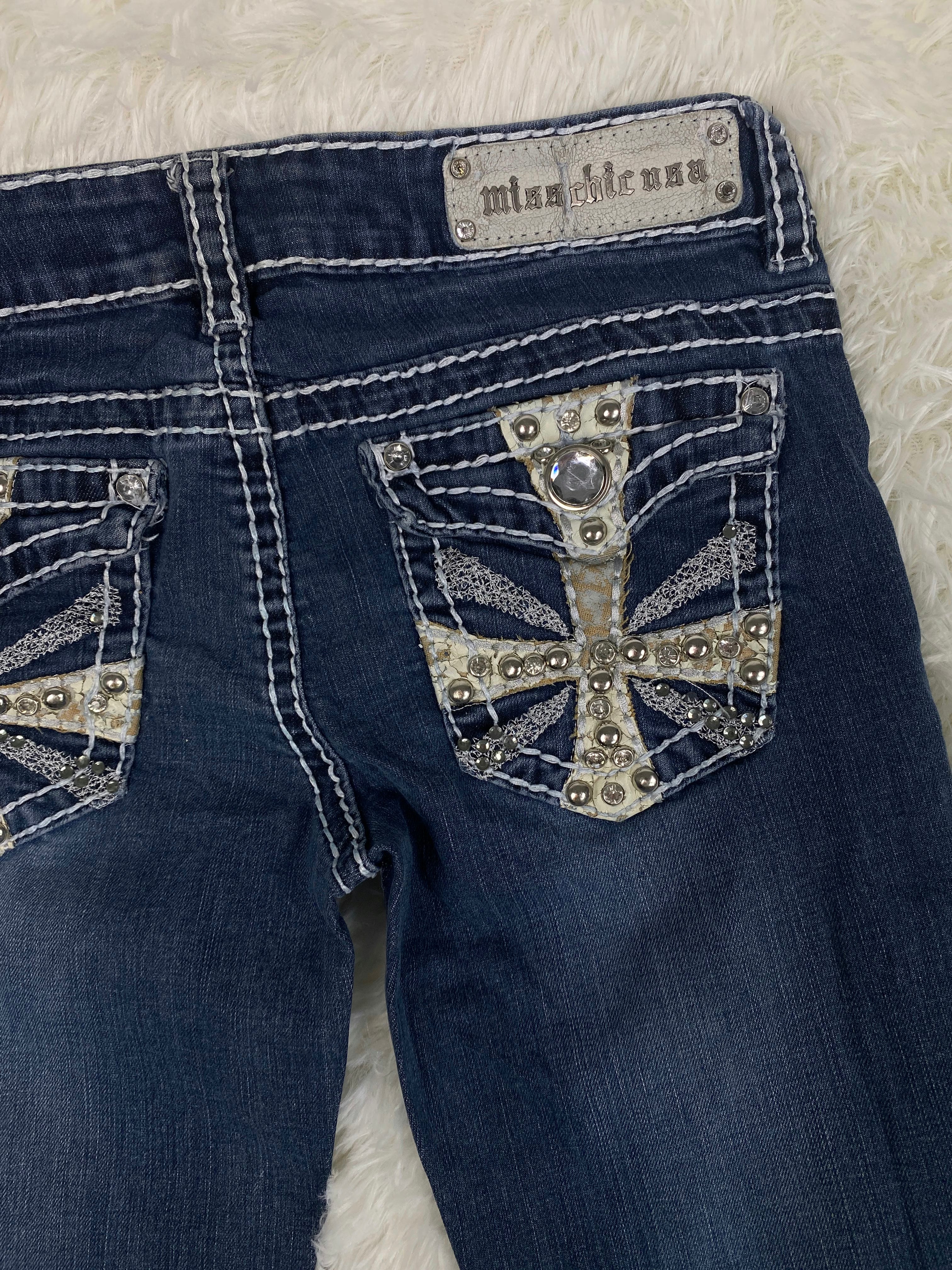 Miss Chic Vintage low waist flared jeans (Größe XXS)