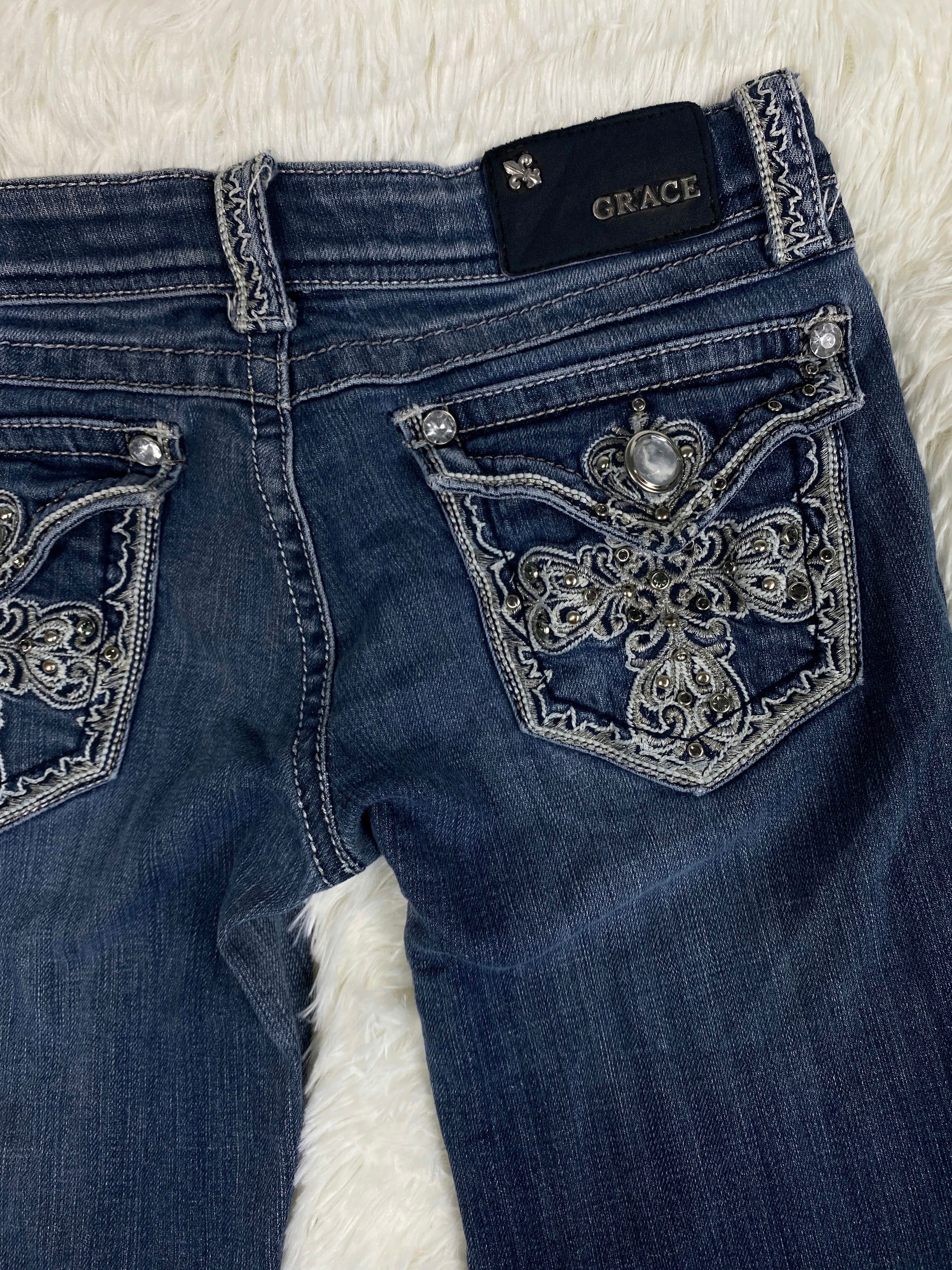 Grace in La Vintage low waist flared jeans (Größe S)