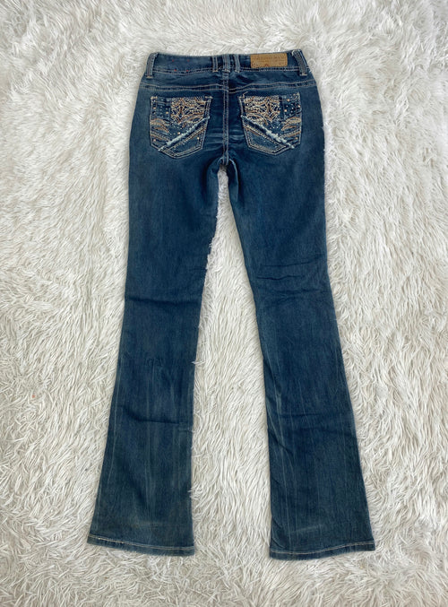 Amethyst Vintage low waist flared jeans (Größe XXS)