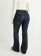 Embroidered Y2K Flared Denim Jeans (S) yv.vintage