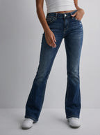 Embroidered Y2K Flared Denim Jeans (S) yv.vintage