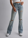Embroidered Y2K Flared Denim Jeans (S) yv.vintage
