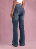 Embroidered Y2K Flared Denim Jeans (Grösse-S)